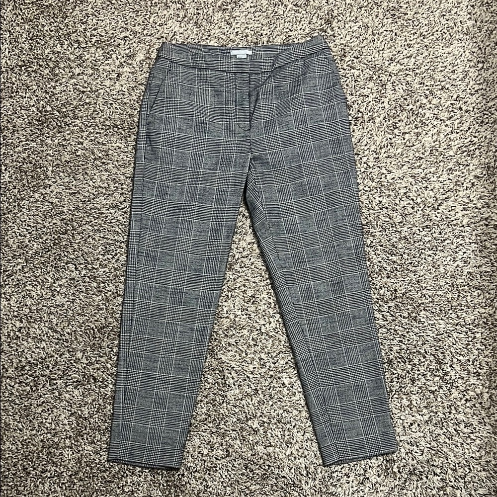 H&M Women’s Gray Checkered Work Pants